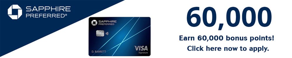 Paid Advertisement: Chase Sapphire Preferred Credit Card  |  Earn 60,000 bonus points! Click here now to apply: https://www.referyourchasecard.com/6j/I2H63B1KZF